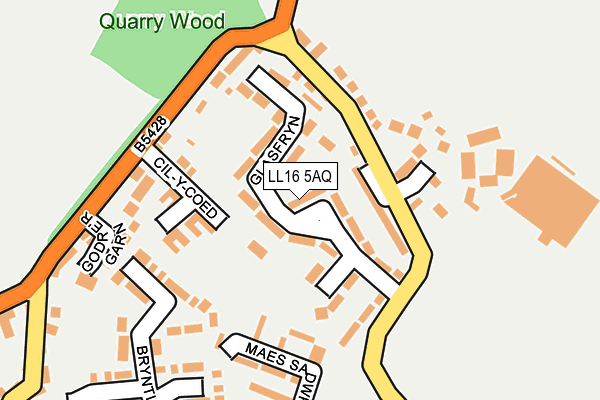 LL16 5AQ map - OS OpenMap – Local (Ordnance Survey)