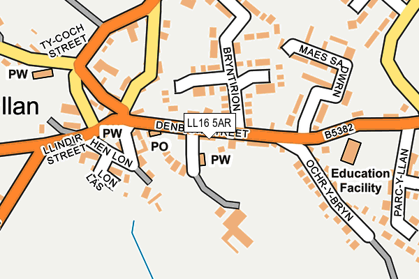 LL16 5AR map - OS OpenMap – Local (Ordnance Survey)