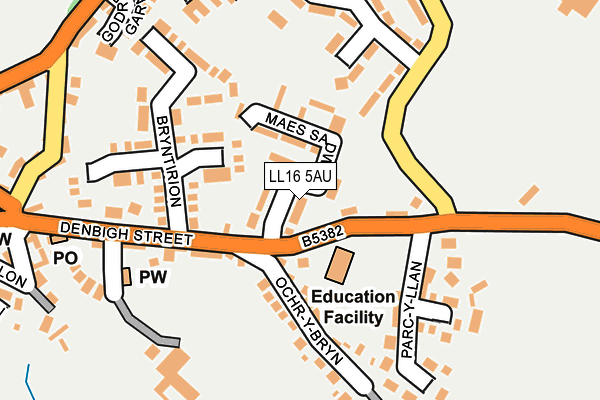 LL16 5AU map - OS OpenMap – Local (Ordnance Survey)