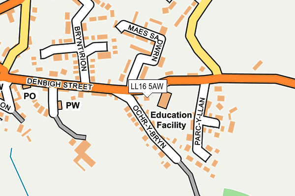 LL16 5AW map - OS OpenMap – Local (Ordnance Survey)