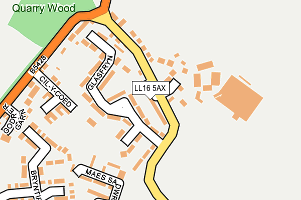 LL16 5AX map - OS OpenMap – Local (Ordnance Survey)