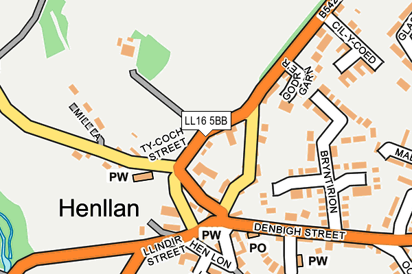 LL16 5BB map - OS OpenMap – Local (Ordnance Survey)