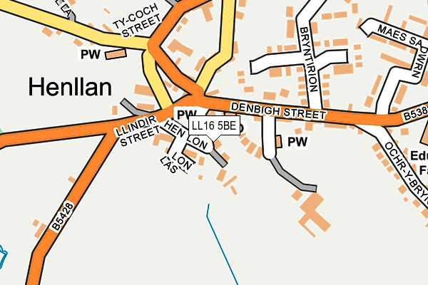 LL16 5BE map - OS OpenMap – Local (Ordnance Survey)