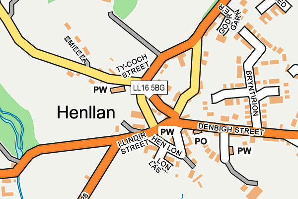 LL16 5BG map - OS OpenMap – Local (Ordnance Survey)