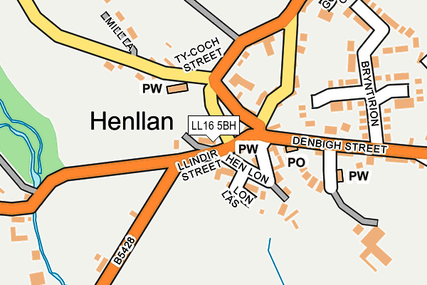 LL16 5BH map - OS OpenMap – Local (Ordnance Survey)