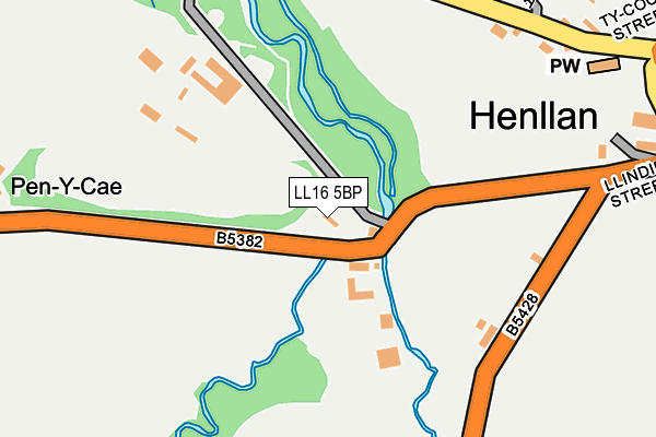 LL16 5BP map - OS OpenMap – Local (Ordnance Survey)