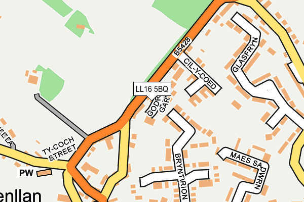 LL16 5BQ map - OS OpenMap – Local (Ordnance Survey)