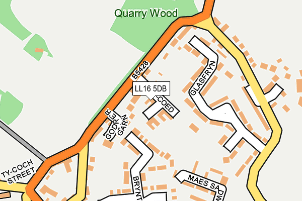 LL16 5DB map - OS OpenMap – Local (Ordnance Survey)