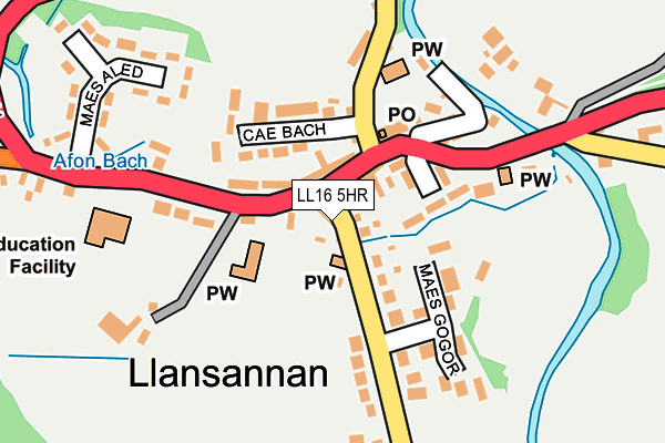 LL16 5HR map - OS OpenMap – Local (Ordnance Survey)