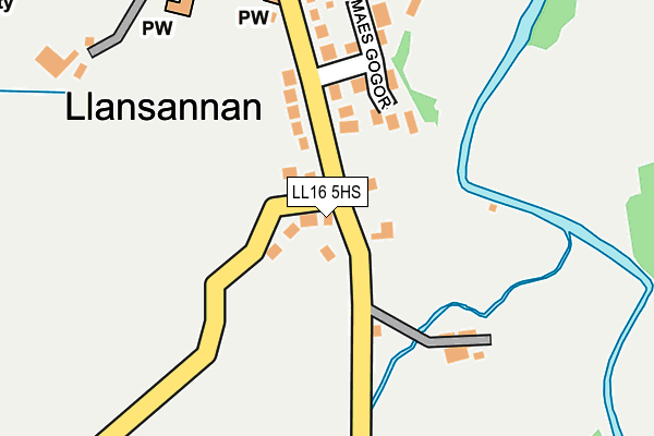 LL16 5HS map - OS OpenMap – Local (Ordnance Survey)