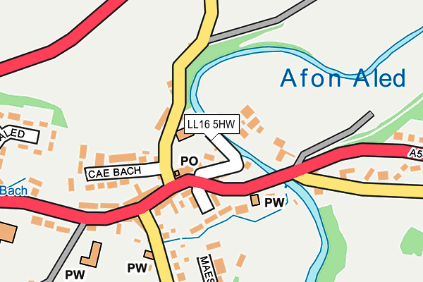 LL16 5HW map - OS OpenMap – Local (Ordnance Survey)