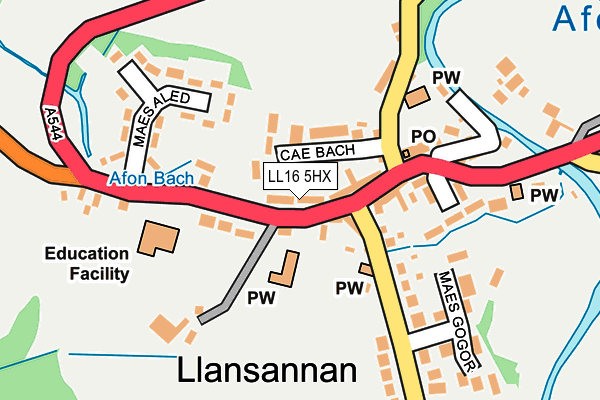 LL16 5HX map - OS OpenMap – Local (Ordnance Survey)