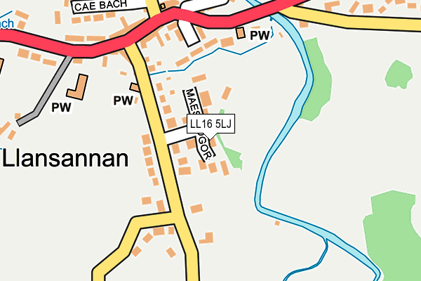 LL16 5LJ map - OS OpenMap – Local (Ordnance Survey)
