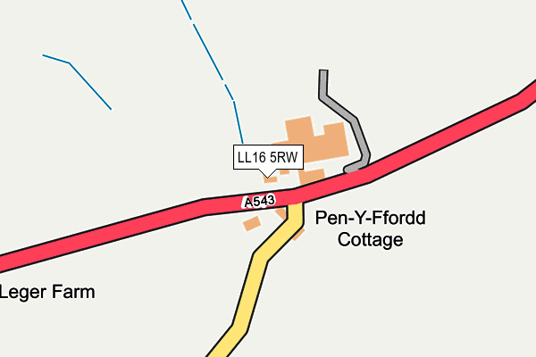 LL16 5RW map - OS OpenMap – Local (Ordnance Survey)