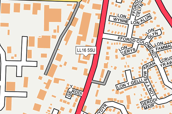 LL16 5SU map - OS OpenMap – Local (Ordnance Survey)