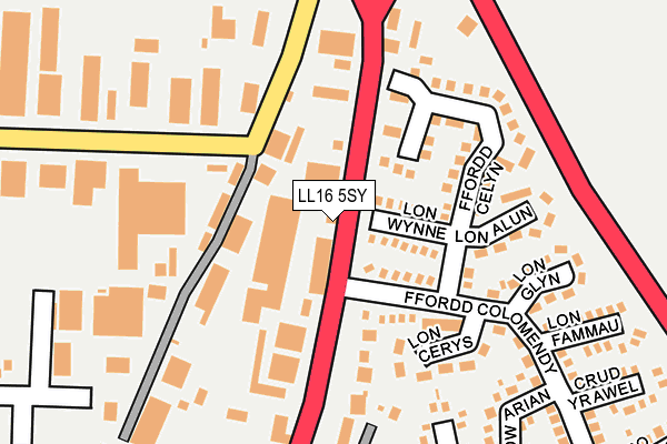 LL16 5SY map - OS OpenMap – Local (Ordnance Survey)