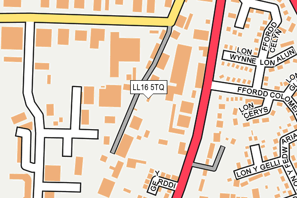 LL16 5TQ map - OS OpenMap – Local (Ordnance Survey)