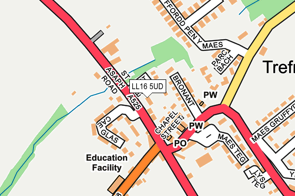 LL16 5UD map - OS OpenMap – Local (Ordnance Survey)