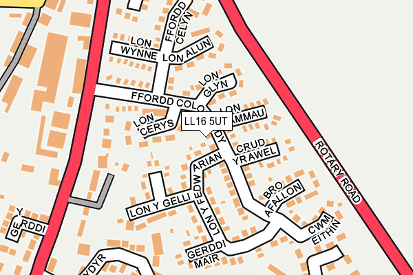 LL16 5UT map - OS OpenMap – Local (Ordnance Survey)