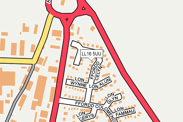LL16 5UU map - OS OpenMap – Local (Ordnance Survey)