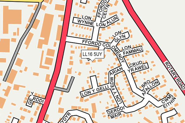 LL16 5UY map - OS OpenMap – Local (Ordnance Survey)