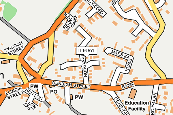 LL16 5YL map - OS OpenMap – Local (Ordnance Survey)