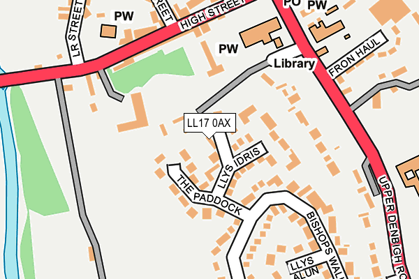 LL17 0AX map - OS OpenMap – Local (Ordnance Survey)
