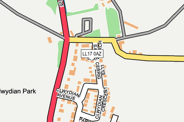 LL17 0AZ map - OS OpenMap – Local (Ordnance Survey)