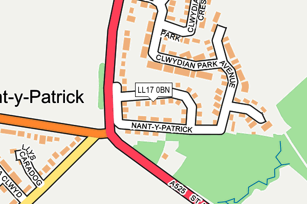 LL17 0BN map - OS OpenMap – Local (Ordnance Survey)