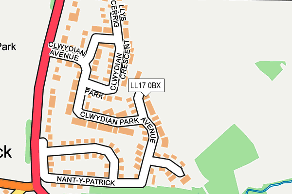 LL17 0BX map - OS OpenMap – Local (Ordnance Survey)