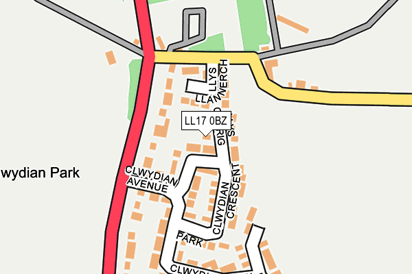 LL17 0BZ map - OS OpenMap – Local (Ordnance Survey)