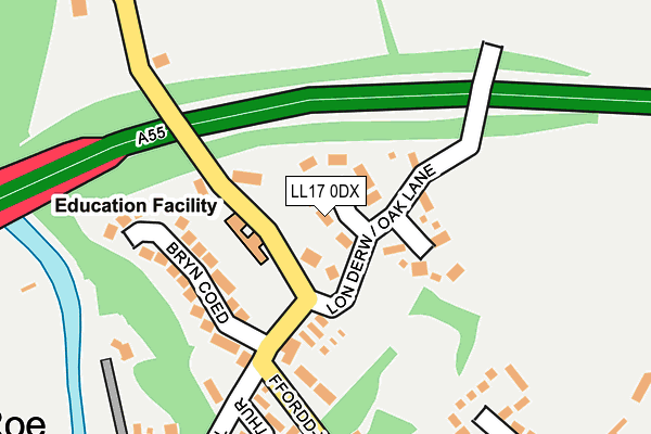 LL17 0DX map - OS OpenMap – Local (Ordnance Survey)