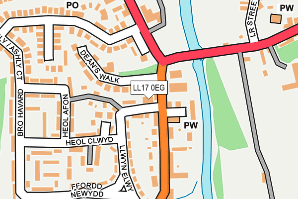 LL17 0EG map - OS OpenMap – Local (Ordnance Survey)