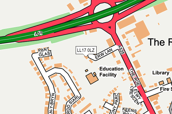 LL17 0LZ map - OS OpenMap – Local (Ordnance Survey)