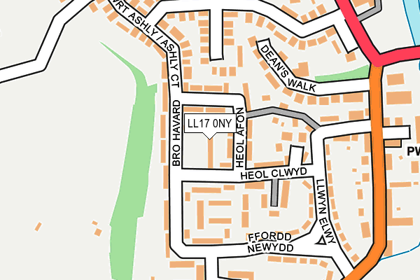 LL17 0NY map - OS OpenMap – Local (Ordnance Survey)