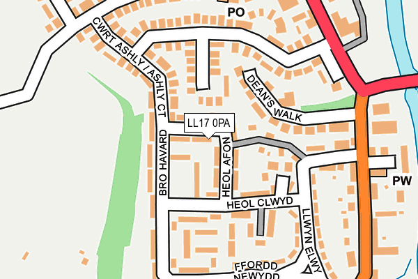 LL17 0PA map - OS OpenMap – Local (Ordnance Survey)