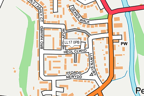 LL17 0PB map - OS OpenMap – Local (Ordnance Survey)