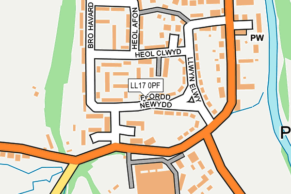 LL17 0PF map - OS OpenMap – Local (Ordnance Survey)
