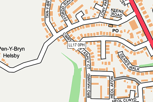 LL17 0PH map - OS OpenMap – Local (Ordnance Survey)