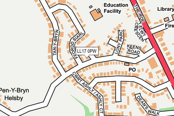 LL17 0PW map - OS OpenMap – Local (Ordnance Survey)