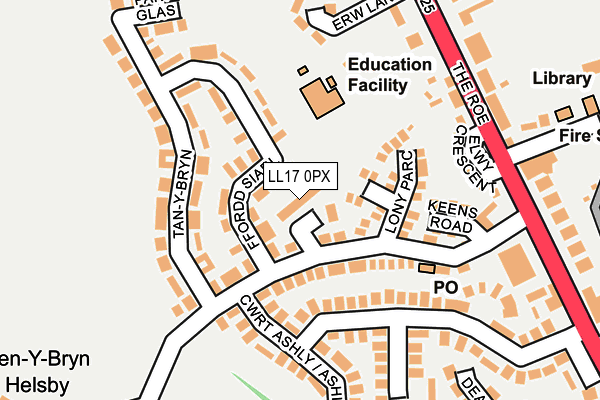 LL17 0PX map - OS OpenMap – Local (Ordnance Survey)