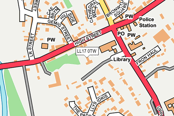 LL17 0TW map - OS OpenMap – Local (Ordnance Survey)