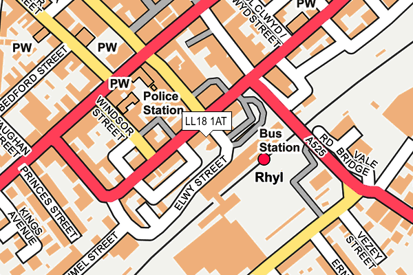 Map of STAR BARBER SHOP RHYL LTD at local scale