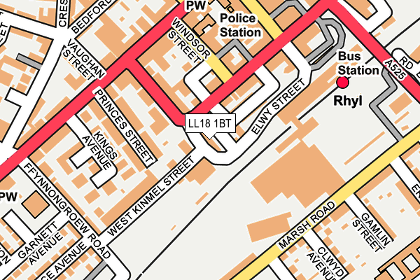 LL18 1BT map - OS OpenMap – Local (Ordnance Survey)