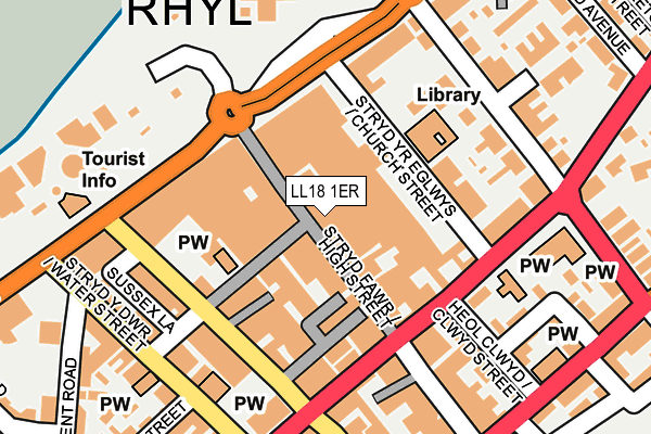 LL18 1ER map - OS OpenMap – Local (Ordnance Survey)