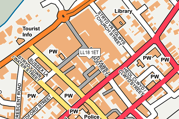 LL18 1ET map - OS OpenMap – Local (Ordnance Survey)
