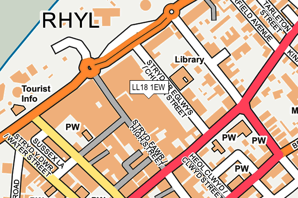 LL18 1EW map - OS OpenMap – Local (Ordnance Survey)