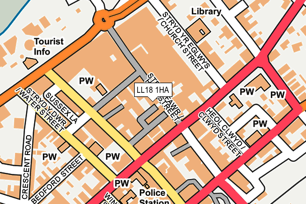 LL18 1HA map - OS OpenMap – Local (Ordnance Survey)