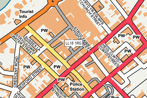 LL18 1RG map - OS OpenMap – Local (Ordnance Survey)