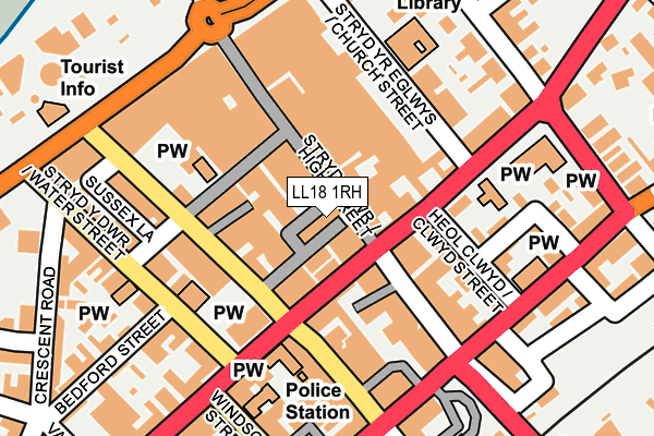 LL18 1RH map - OS OpenMap – Local (Ordnance Survey)